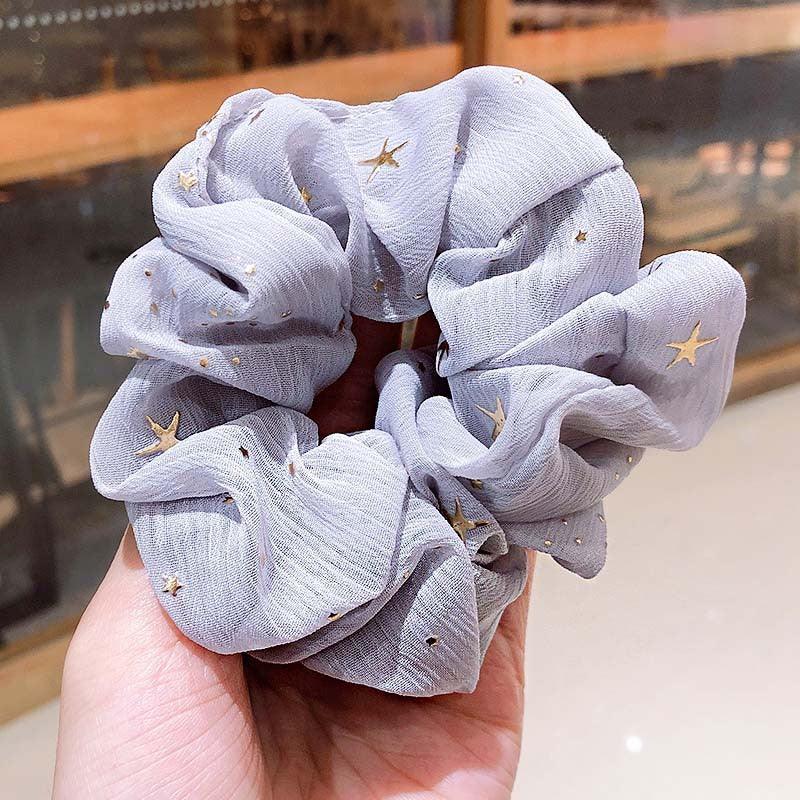 Hiusdonitsi/scrunchie|SUGAR SUGAR, Star Scrunchie in Grey