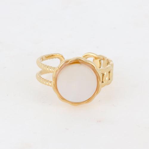 Ring, BOHM PARIS|Bague Luce -dorée avec nacre