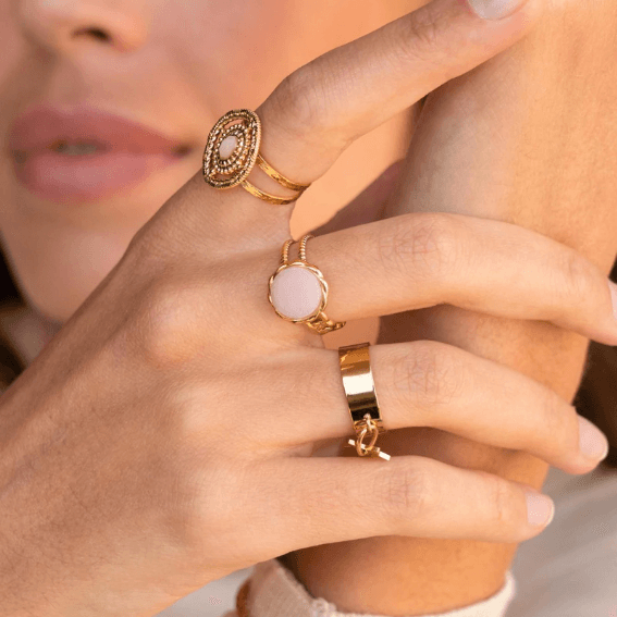 Ring, BOHM PARIS|Bague Luce -dorée avec nacre