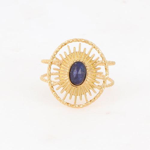 Sormus, BOHM PARIS|Bague Veda -dorée avec lapis lazuli