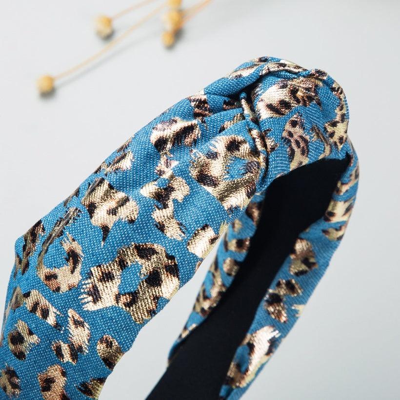 Hiuspanta|SUGAR SUGAR, Leopard Hairband in Light Blue