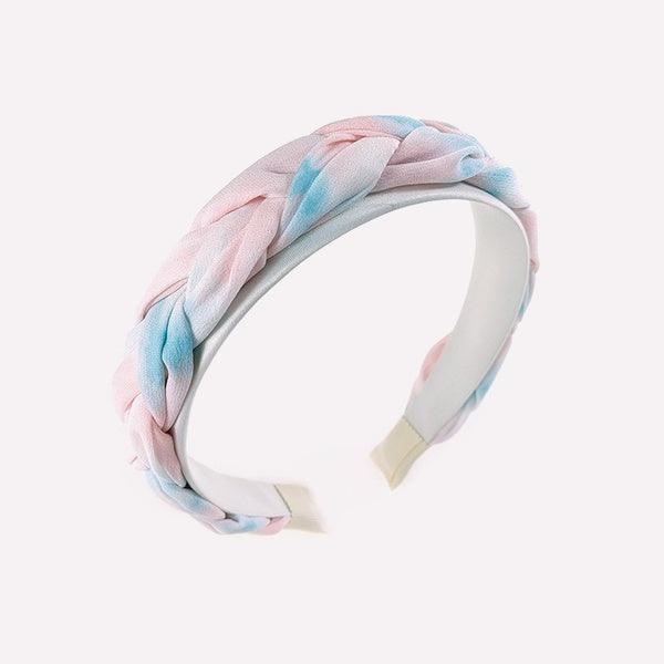 Hairband|SUGAR SUGAR, Braided Tie Dye Hairband in Pink