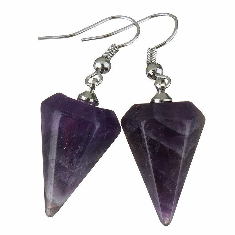 Earrings, NATURE COLLECTION|Pendulum Amethyst Earrings