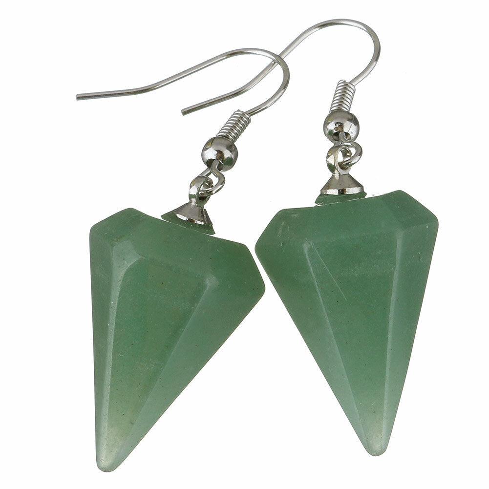 Earrings, NATURE COLLECTION|Pendulum Green Aventurine Earrings