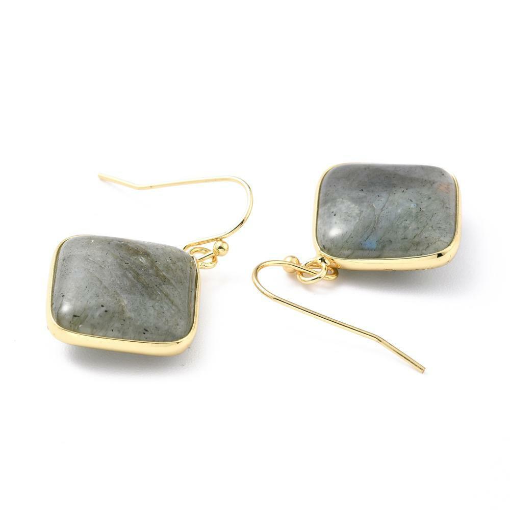 Earrings, NATURE COLLECTION|Labradorite Earrings with Gold Details