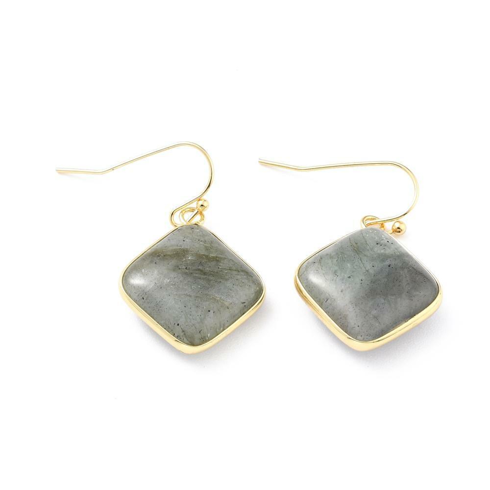 Earrings, NATURE COLLECTION|Labradorite Earrings with Gold Details