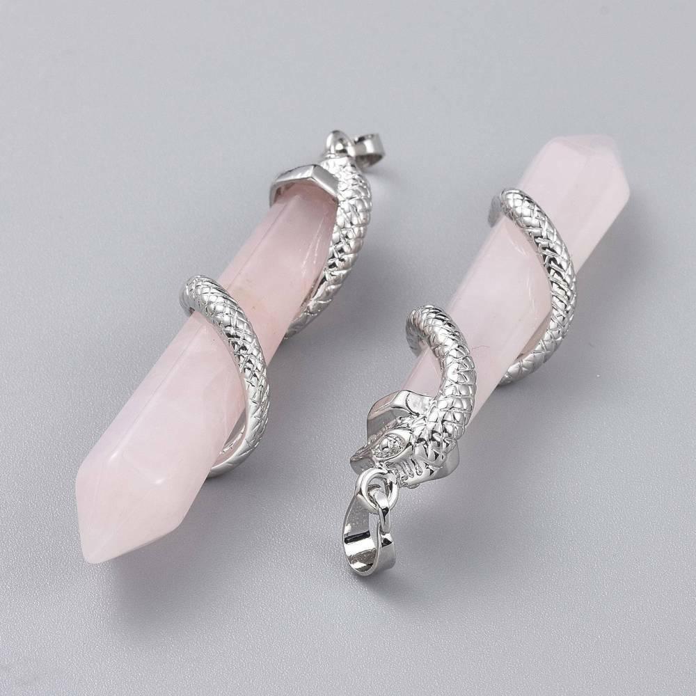 Luonnonkiviriipus, NATURE COLLECTION|Snake Rose Quartz Pendant