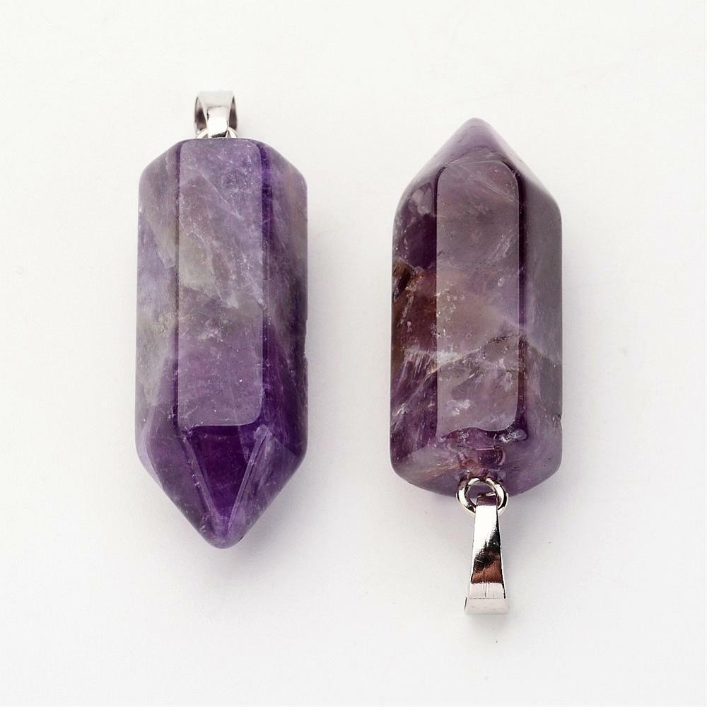 Natural stone pendant, NATURE COLLECTION|Simple Amethyst Pendant