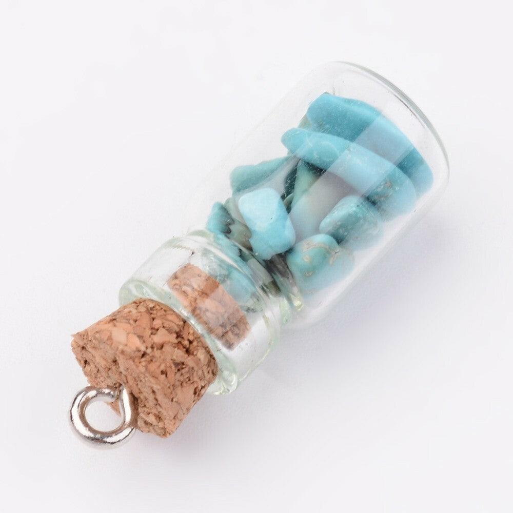 Natural stone pendant, NATURE COLLECTION|Small Glass Bottle Pendant