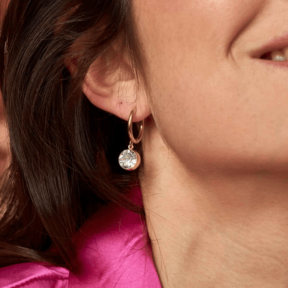 Earrings, BOHM PARIS|Boucles Silas avec crystal mint opal -dore