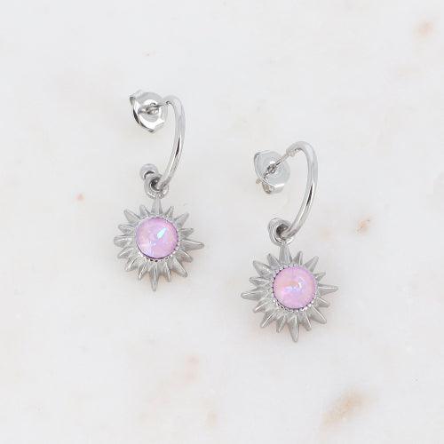 Earrings, BOHM PARIS|Boucles Soleil Rhodium - lavender delite