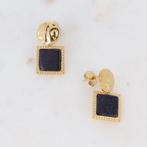 Earrings, BOHM PARIS|Boucles Maude - sable bleu