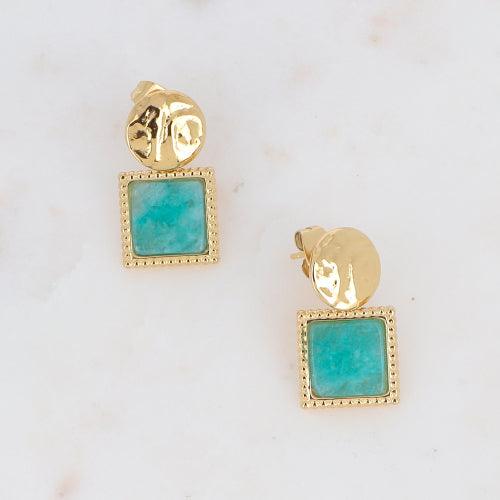 Earrings, BOHM PARIS|Boucles Maude -amazonite