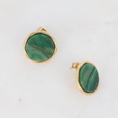 Earrings, BOHM PARIS|Boucles Luce - green jasper