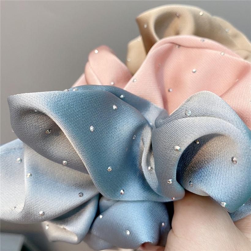 Donut/Scrunchie|SUGAR SUGAR, Deluxe Satin Scrunchie in Bluish Grey