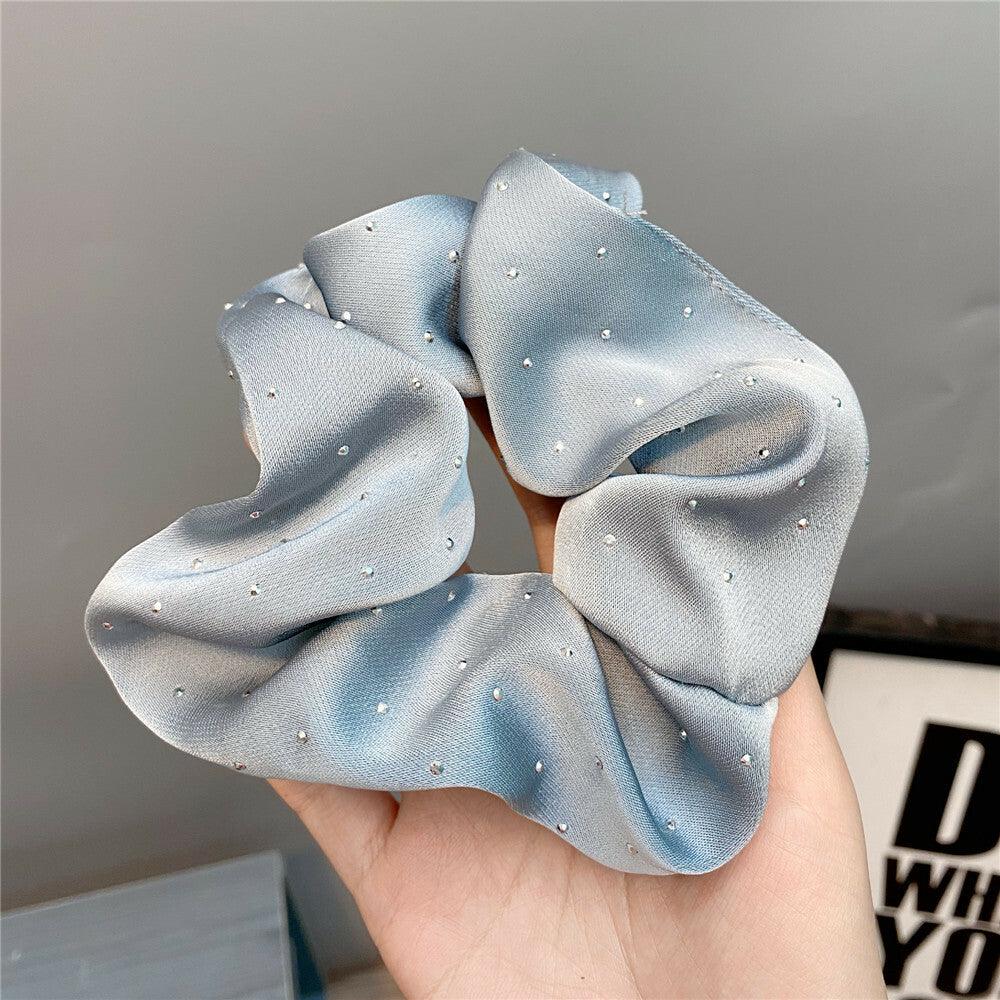 Donut/Scrunchie|SUGAR SUGAR, Deluxe Satin Scrunchie in Bluish Grey