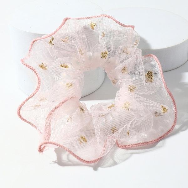 Donut/Scrunchie|SUGAR SUGAR, Pretty Gold Heart Scrunchie