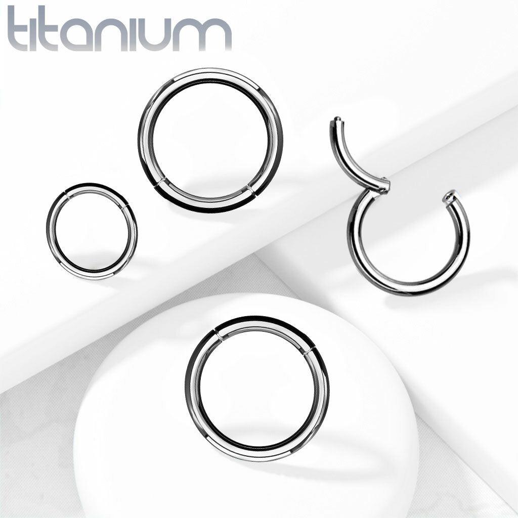 Piercing ring, Implant Grade Titanium Hinged Ring (1.6mm)