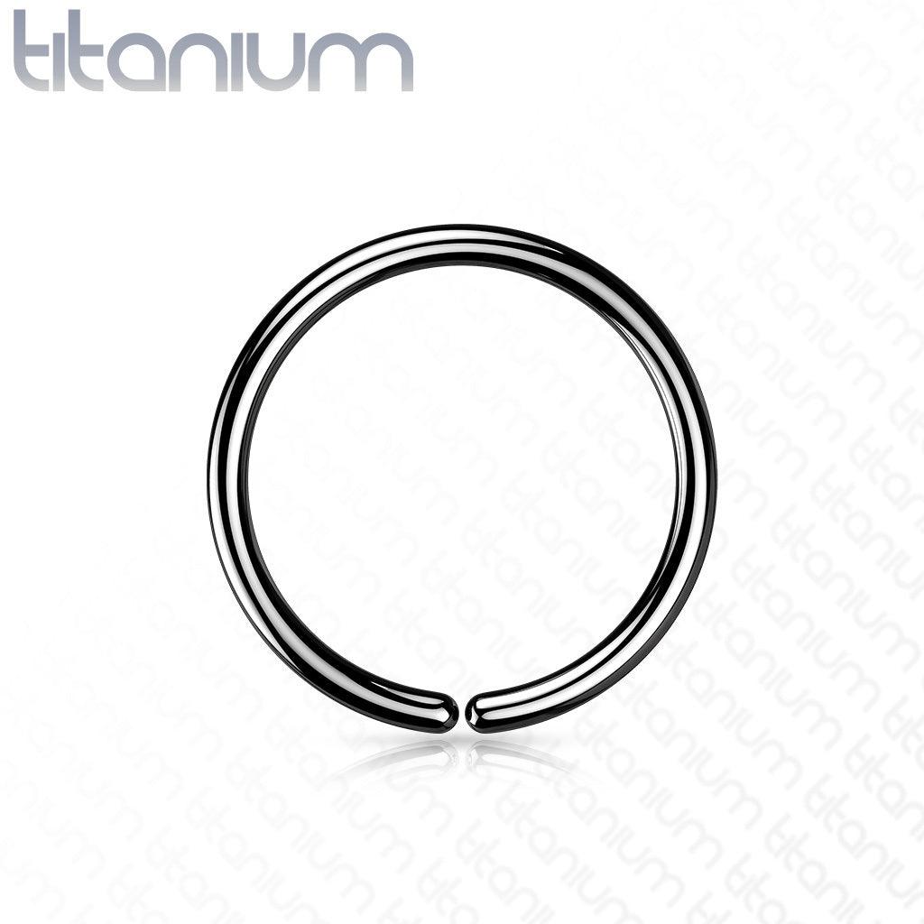 Piercing ring 0.8mm, Titanium Bendable Hoop in Black