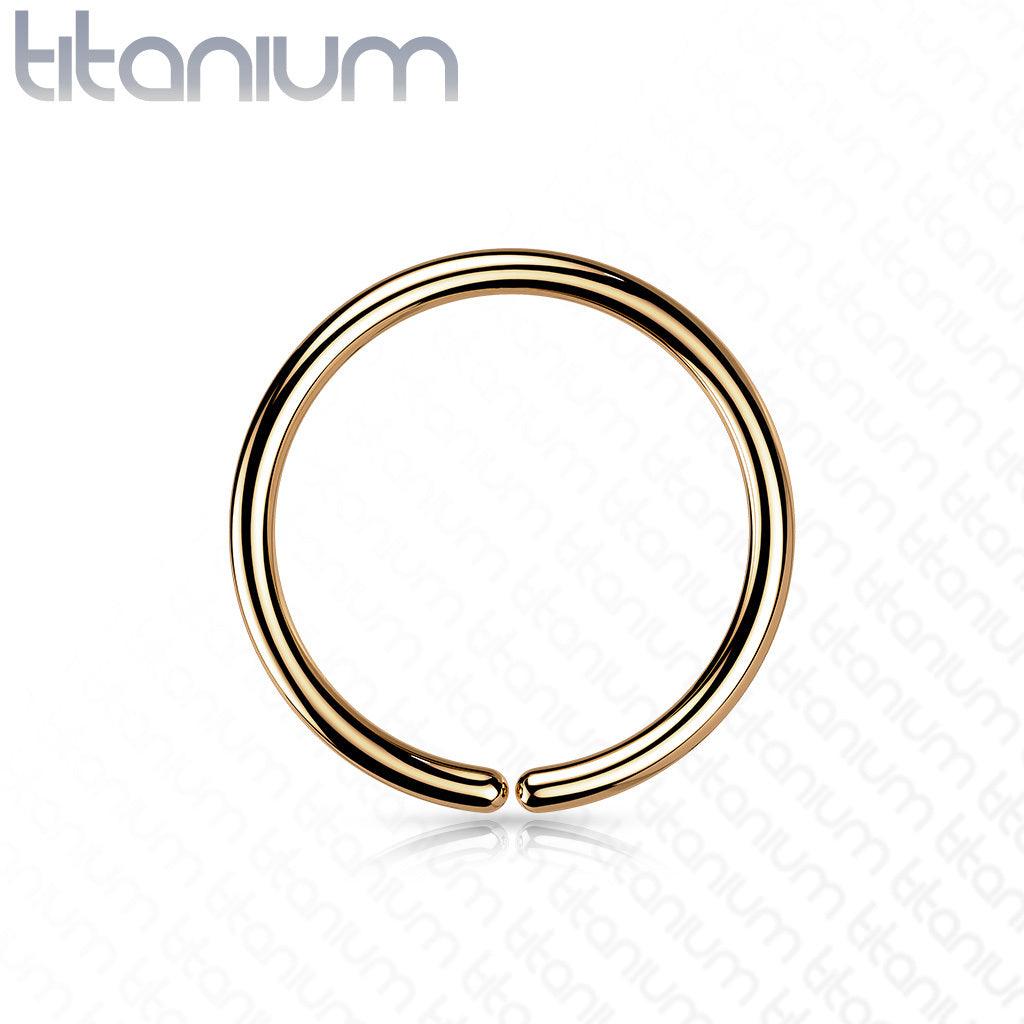 Piercing ring 0.8mm, Titanium Bendable Hoop in Rosegold