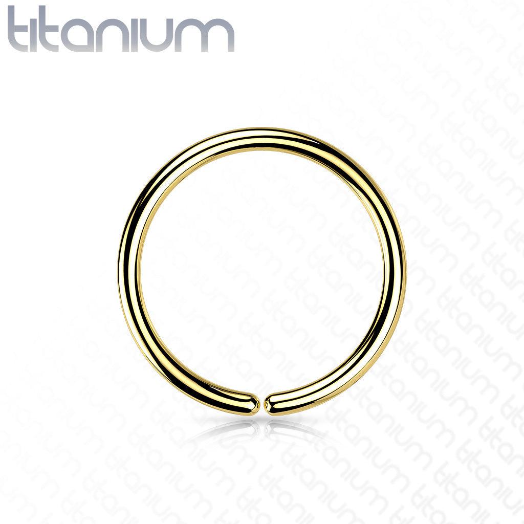 Piercing ring 0.8mm, Titanium Bendable Hoop in Gold