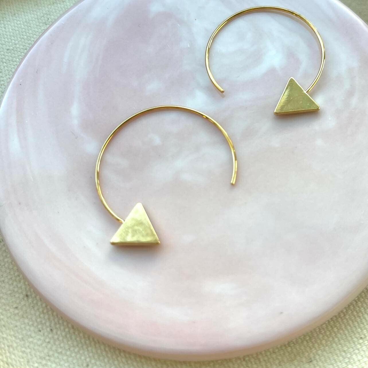 Earrings, FRENCH RIVIERA|Minimalist gold-colored earrings