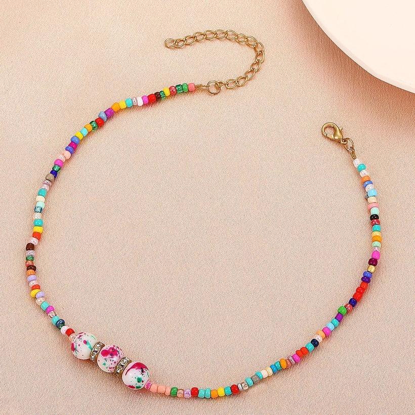 Necklace, FRENCH RIVIERA|Summer Fun Necklace - colorful pearl necklace