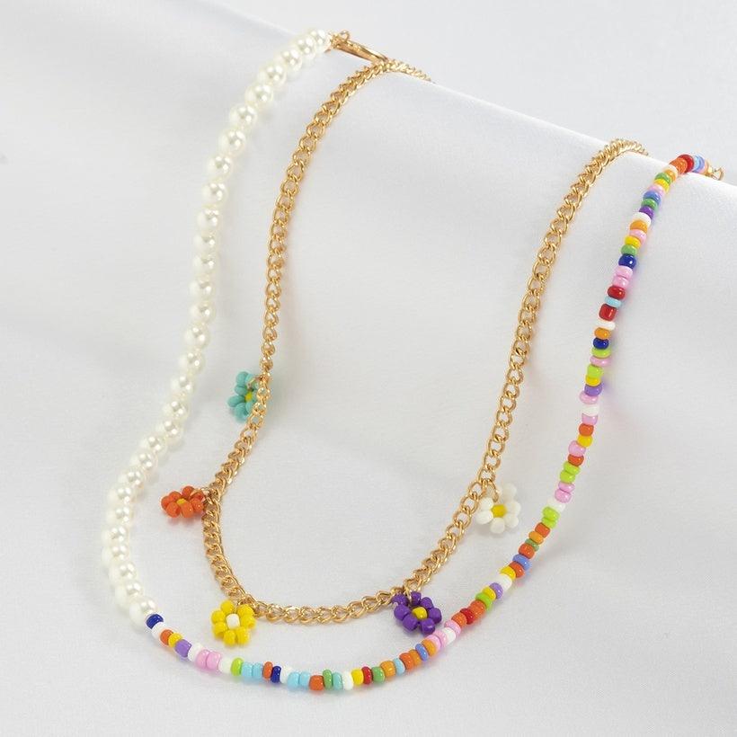 Jewelry set, FRENCH RIVIERA|Summer Set - colorful pearl necklaces