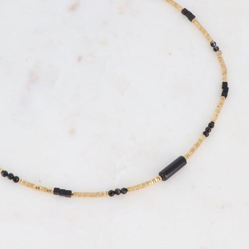 Necklace, BOHM PARIS|Collier Elody -black agate