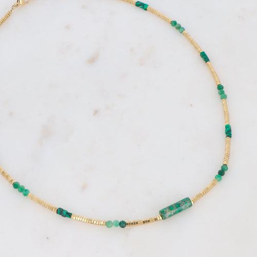 Necklace, BOHM PARIS|Collier Elody - malachite and green agate