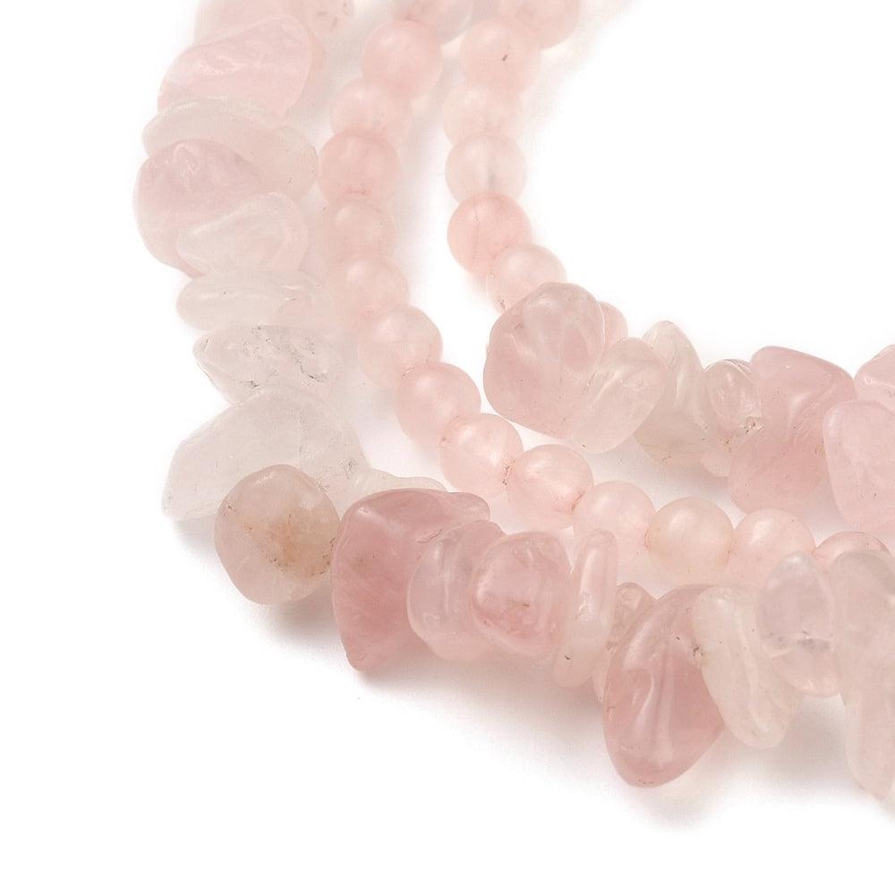 Bracelet, FRENCH RIVIERA|Flexible rose quartz bracelet