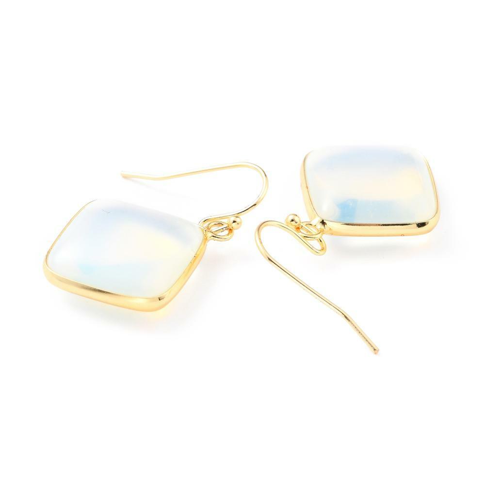 Earrings, NATURE COLLECTION|Opalite with gold-colored details