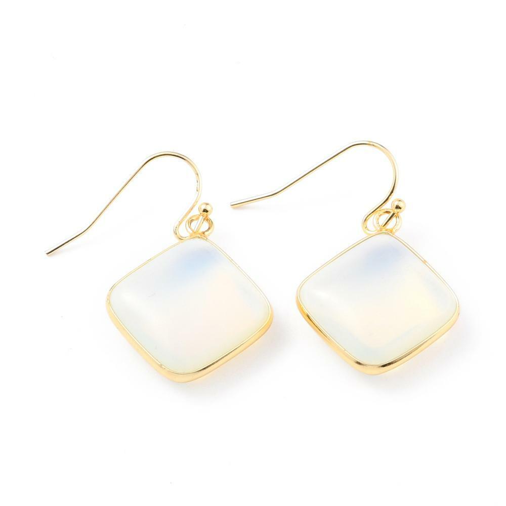 Earrings, NATURE COLLECTION|Opalite with gold-colored details