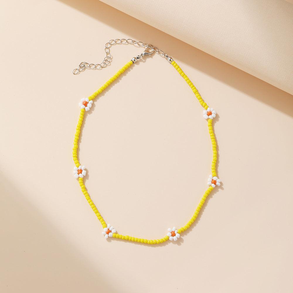 Necklace, FRENCH RIVIERA|Millie yellow flower necklace