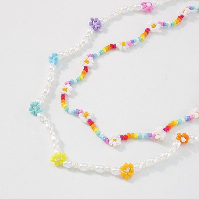 Necklace set, FRENCH RIVIERA|Kenzie - pack of two flower necklaces