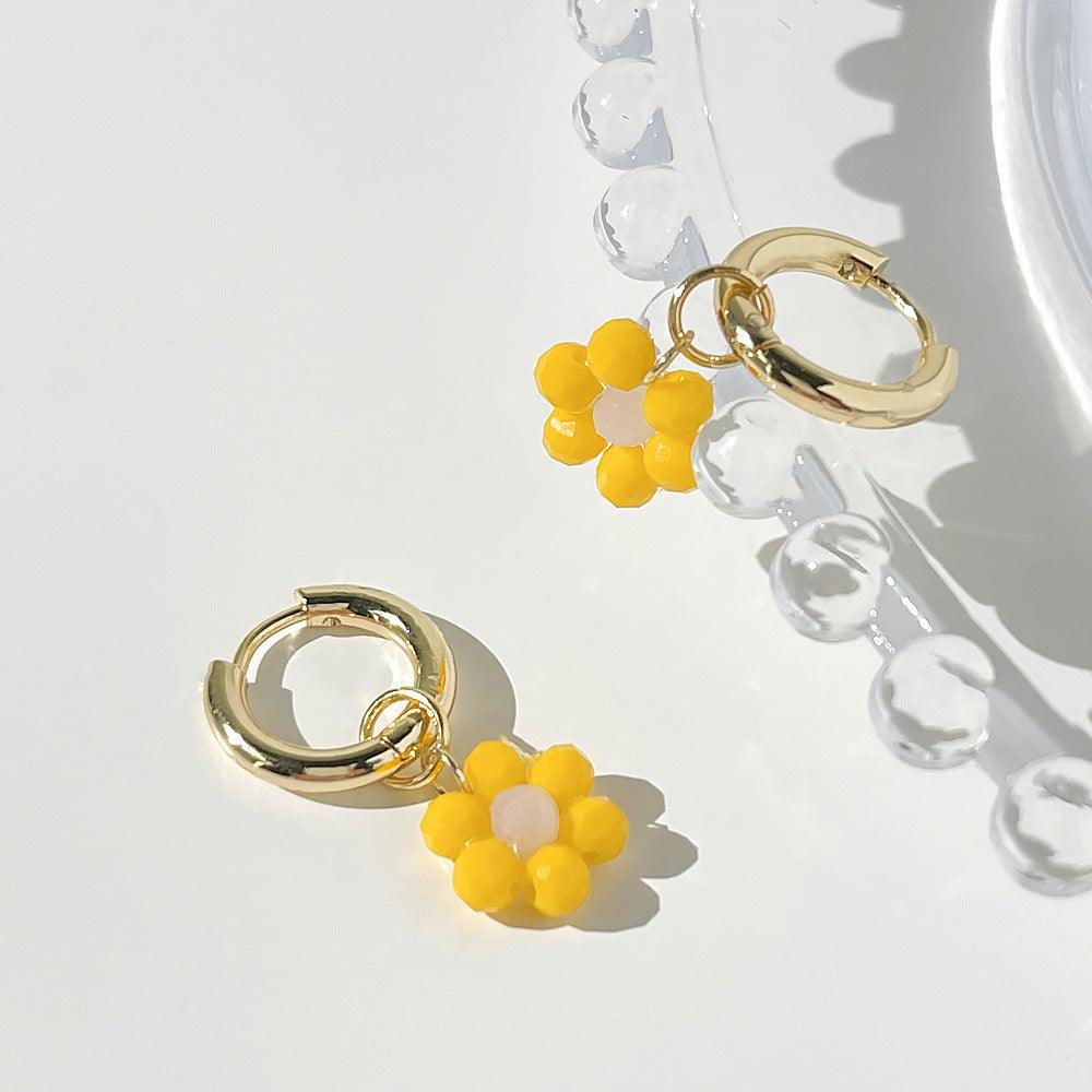 Earrings, FRENCH RIVIERA|Blossom yellow flower earrings