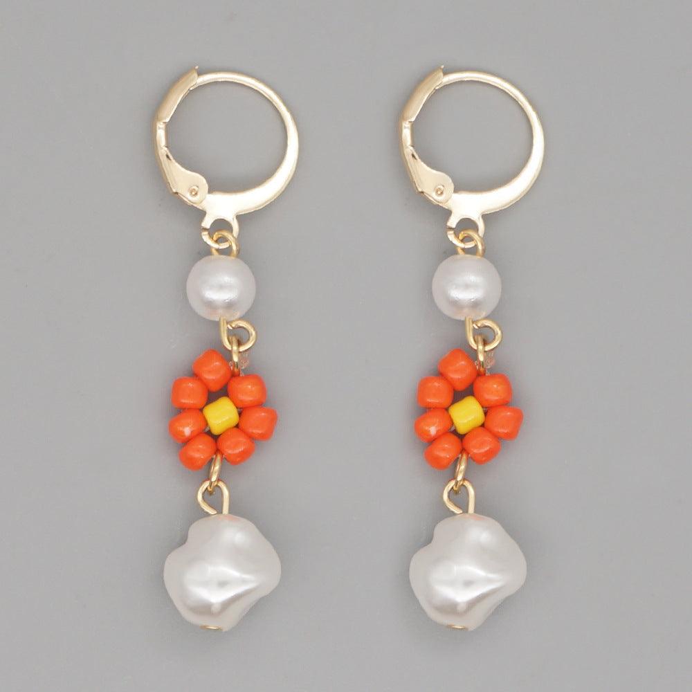 Earrings, FRENCH RIVIERA|Sunny orange flower earrings