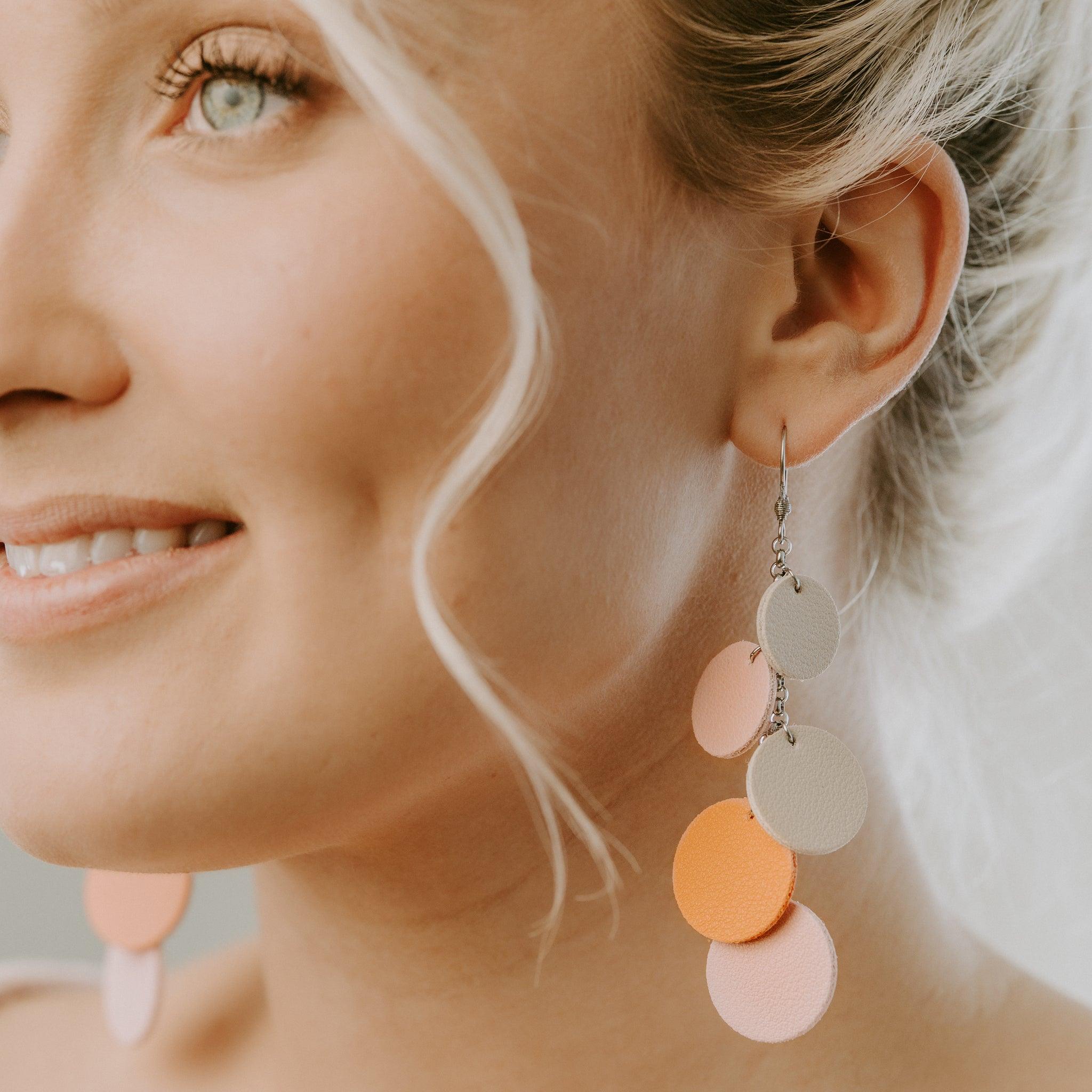 LEMPI® earrings, Onni (peach-nude-pink)