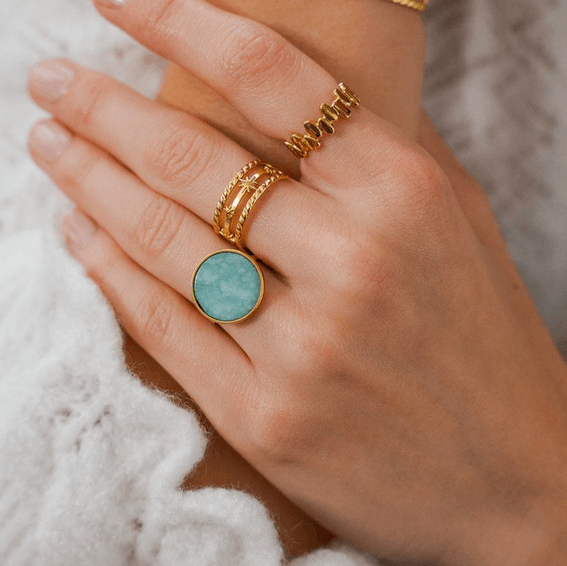 Ring, BOHM PARIS|Bague Maxine -amazonite/gold