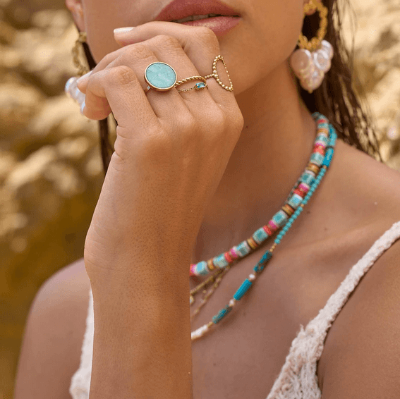 Ring, BOHM PARIS|Bague Maxine -amazonite/gold