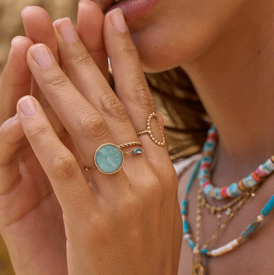 Ring, BOHM PARIS|Bague Maxine -amazonite/gold