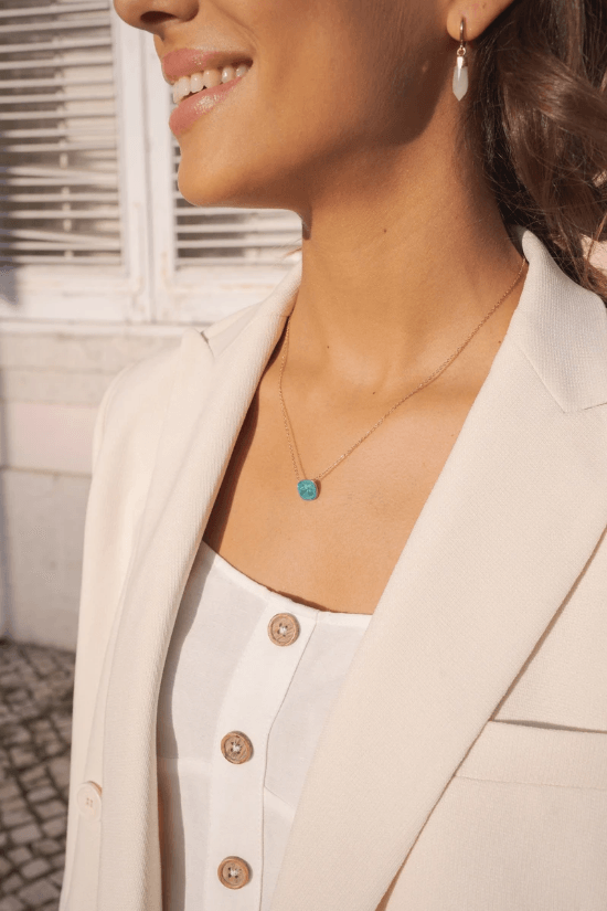 Necklace, BOHM PARIS|Collier Bea - teal/silver