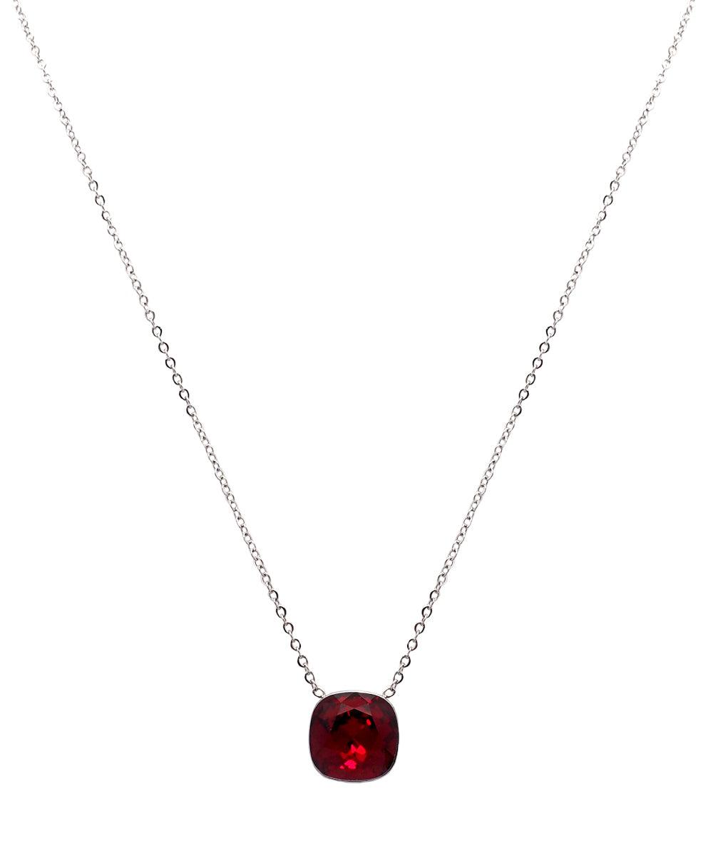 Necklace, BOHM PARIS|Collier Bea - ruby ​​red/silver