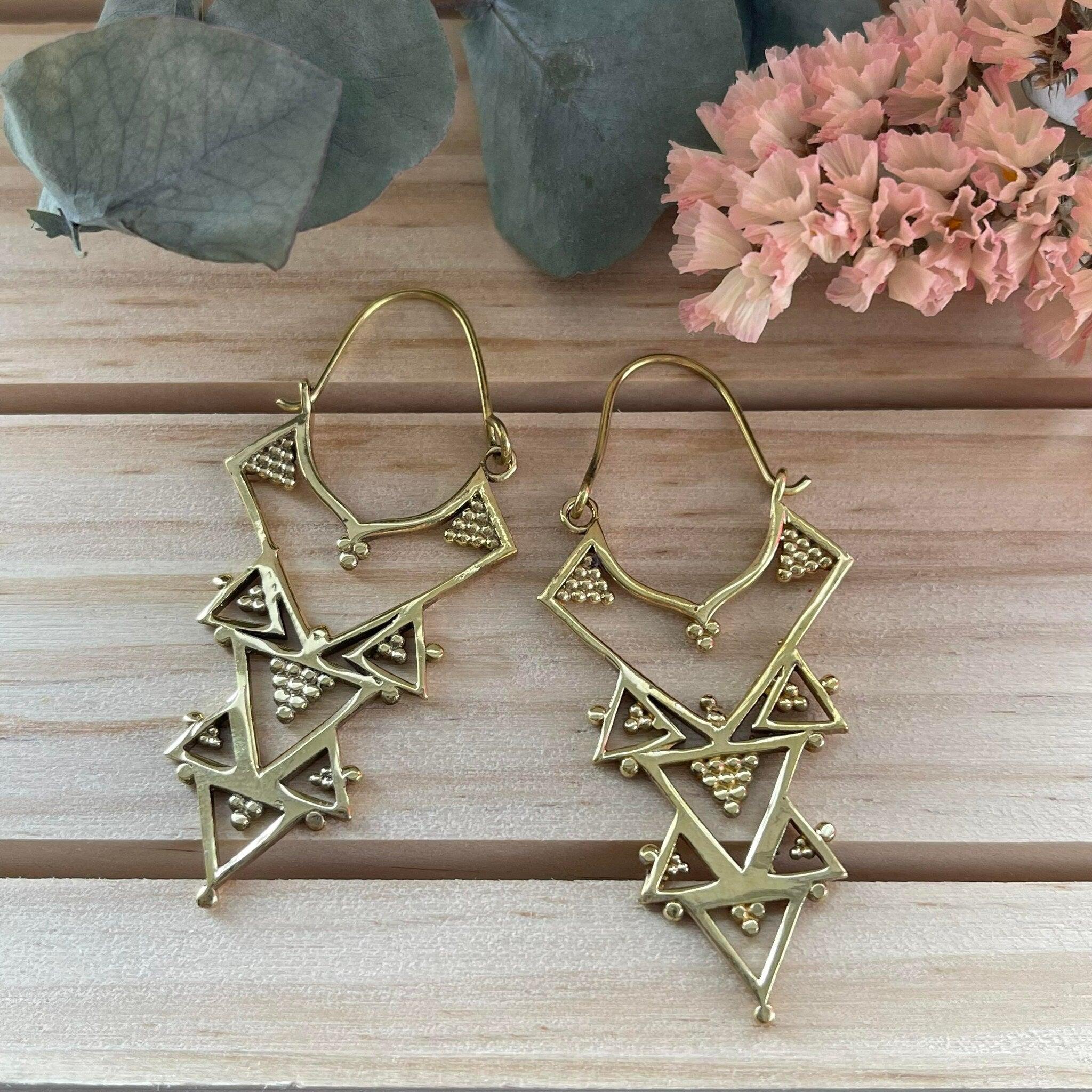 Earrings, FRENCH RIVIERA|Bohemian geometric hanger earrings