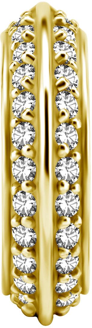 PREMIUM COLLECTION|Beautiful clear stone double-sided clicker (gold)