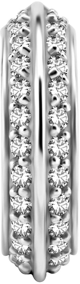 PREMIUM COLLECTION | Gorgeous clear stone double-sided clicker (silver)