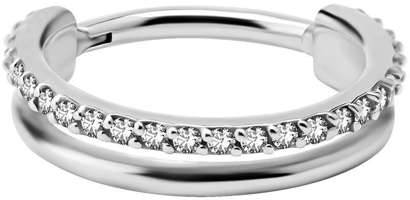 PREMIUM COLLECTION | Double row clicker piercing ring (silver)