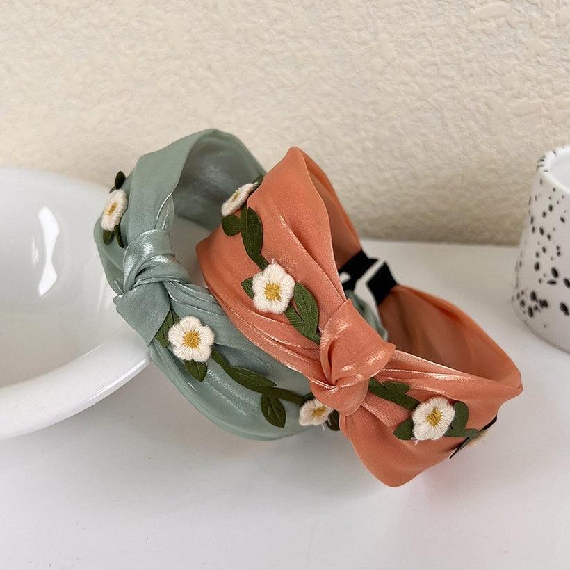 Headband|SUGAR SUGAR, Aurora embroidered comfy flower headband