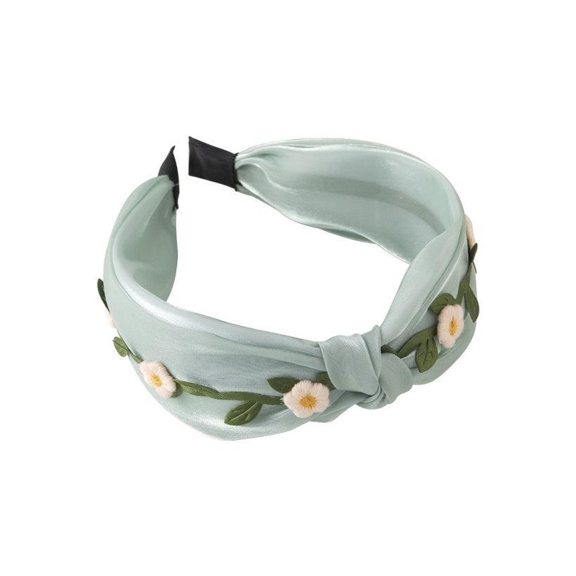 Headband|SUGAR SUGAR, Aurora embroidered comfy flower headband