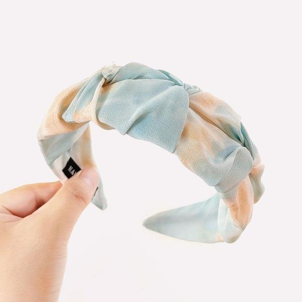 Headband|SUGAR SUGAR, Miami blue-orange tie dye comfy headband